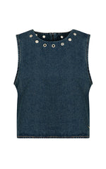 Coster Copenhagen Denim Eyelet Top