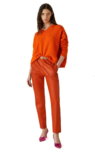 Emme Poline Coated Pants in Orange