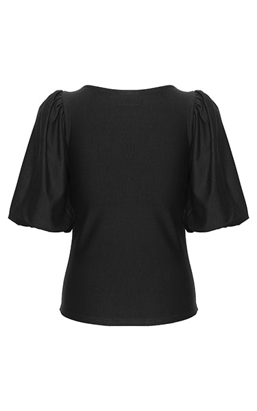 Gestuz Black Balloon Sleeve Top