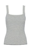 Gestuz Black & White Striped Tank