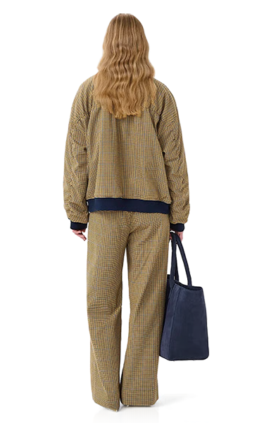 Gestuz Check Wide Pants Drawstring