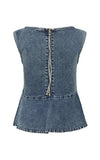 Gestuz Denim Peplum Top