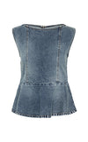 Gestuz Denim Peplum Top