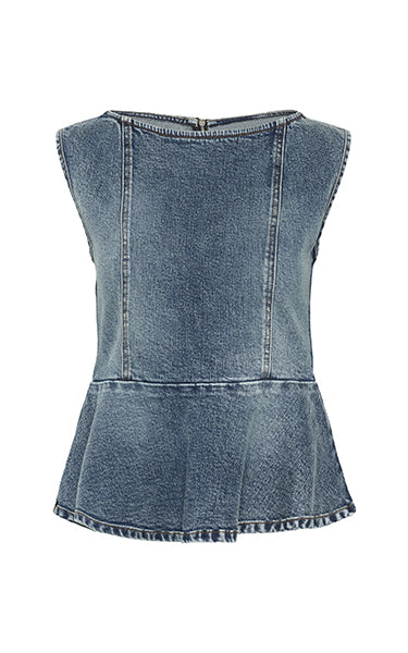 Gestuz Denim Peplum Top
