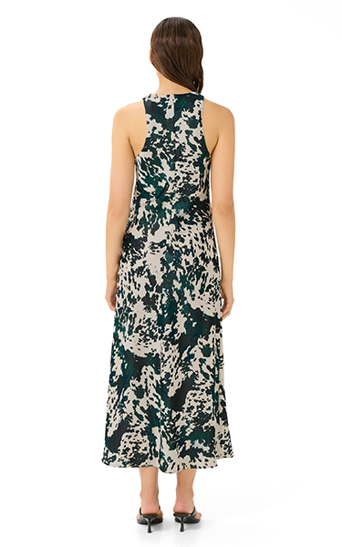 Gestuz Green Ox Satin Dress – Elegant Satin Midi Dress