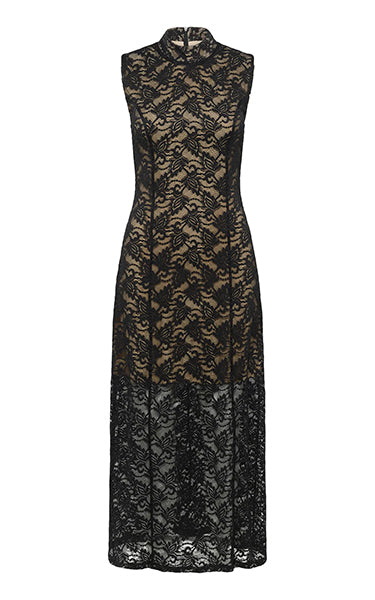 Gestuz Lace Long Dress Black