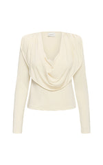 Gestuz Wide Drape Neck Top Cream