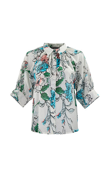 Hannes Roether Blue Print Blouse