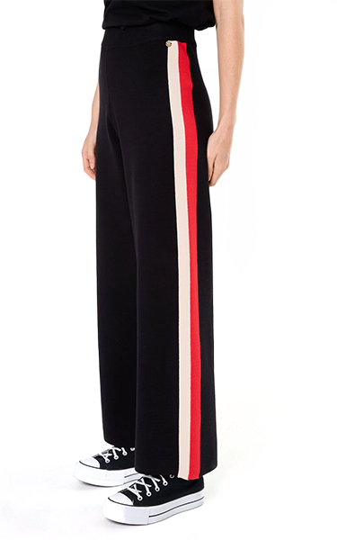 La Petite Etoile Black Pant with Stripes
