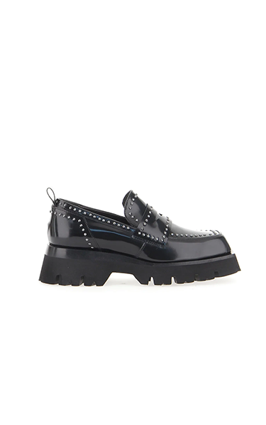 Laura Bellariva Studded Black Loafers