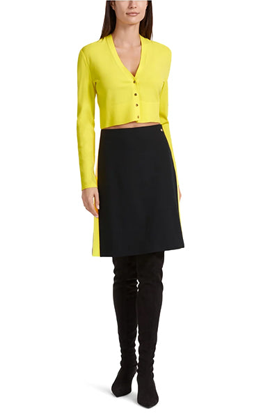 Marccain Black Skirt with Lemon Stripe