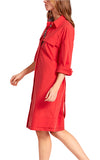 Marccain Red Cotton Dress