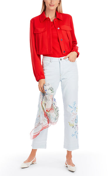 Marccain Red Jacket in Scuba Jersey