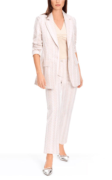 Marccain White Lace Cut Pants – Elegant Wide-Leg Style