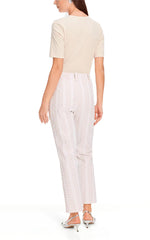 Marccain White Lace Cut Pants – Elegant Wide-Leg Style