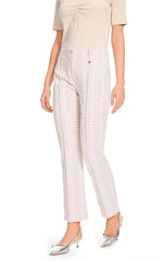Marccain White Lace Cut Pants – Elegant Wide-Leg Style