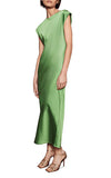 Marella Green Satin Dress Bias Cut