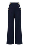 Marella Himarew Navy Pants with Gold Buttons