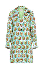 Marella Pantera Green Geo Print Pea Coat