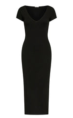 Marella Piadena Black Knit Rib Dress
