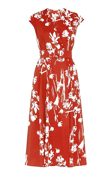 Marella Red Floral Taxi Dress Oscar and Wild