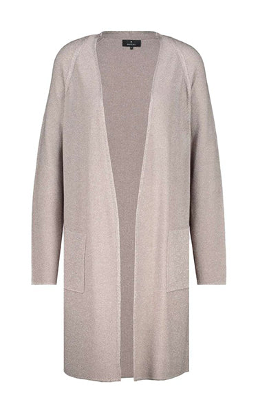 Monari Long Lurex Cardigan Beige
