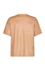 Mos Mosh Casa V Neck Foil Tee in Tan