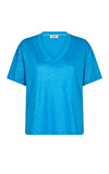 Mos Mosh Casa V Neck Foil T in Blue