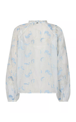 Mos Mosh Flowy Eisara Blouse White – Elegant Floral Embroidery