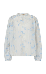 Mos Mosh Flowy Eisara Blouse White – Elegant Floral Embroidery
