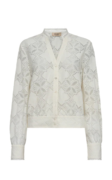 Mos Mosh Lace Shirt  in Ecru