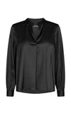 Mos Mosh V Neck Silk Blouse in Black