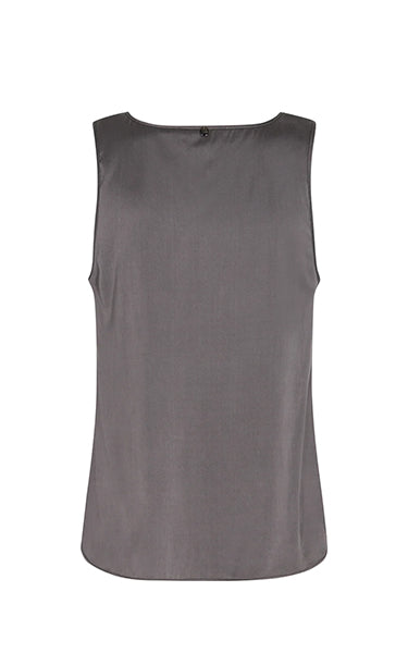 Mos Mosh V Neck Silk Tank in Grey