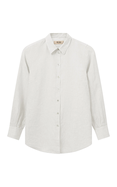 Mos Mosh White Classic Linen Shirt