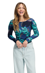 POM Amsterdam Loa Green Floral Top