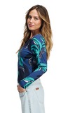 POM Amsterdam Loa Green Floral Top