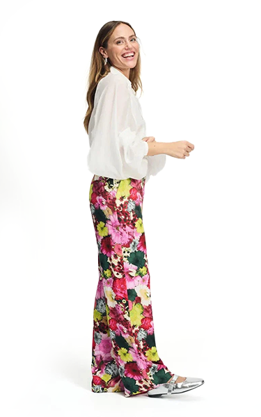 POM Bouquet Satin Pants
