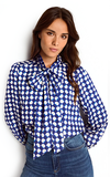 Rich & Royal Blue Check Blouse