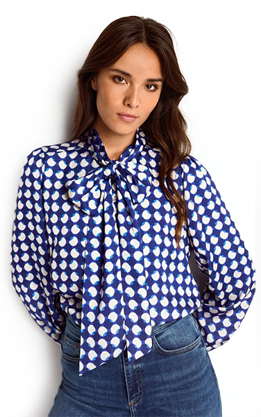 Rich & Royal Blue Check Blouse