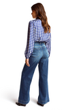 Rich & Royal Blue Check Blouse