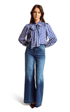 Rich & Royal Blue Check Blouse
