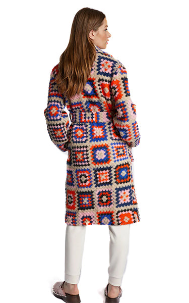 Rich & Royal Crochet Style Coat Multi