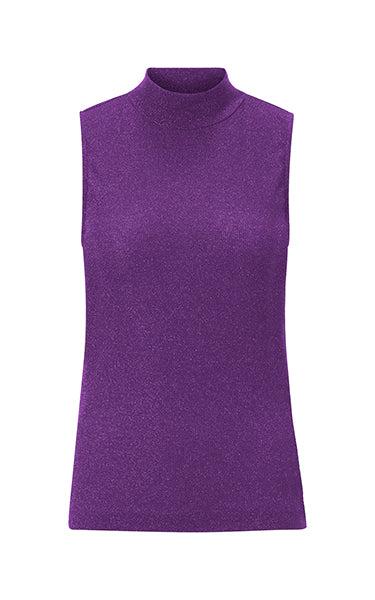Rich & Royal Lurex S/Less Top Royal Plum