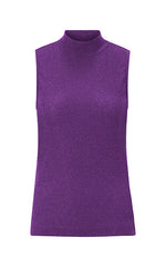 Rich & Royal Lurex S/Less Top Royal Plum