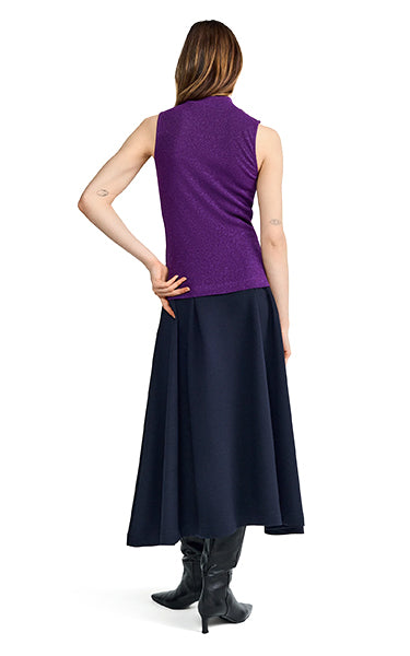 Rich & Royal Lurex S/Less Top Royal Plum
