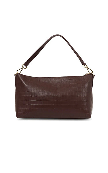 Saben Claudia Shoulder Bag in Espresso Croc