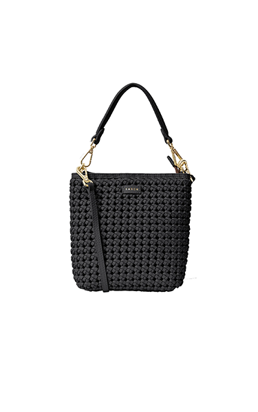 Saben Coco Mini Bag in Black Fine Braid
