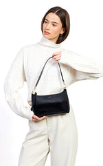 Saben Haven Shoulder Bag in Black Dipped