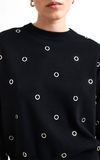 Second Female Eyelet Black Knit