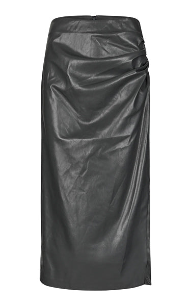 Second Female Faux Leather Black Skirt
